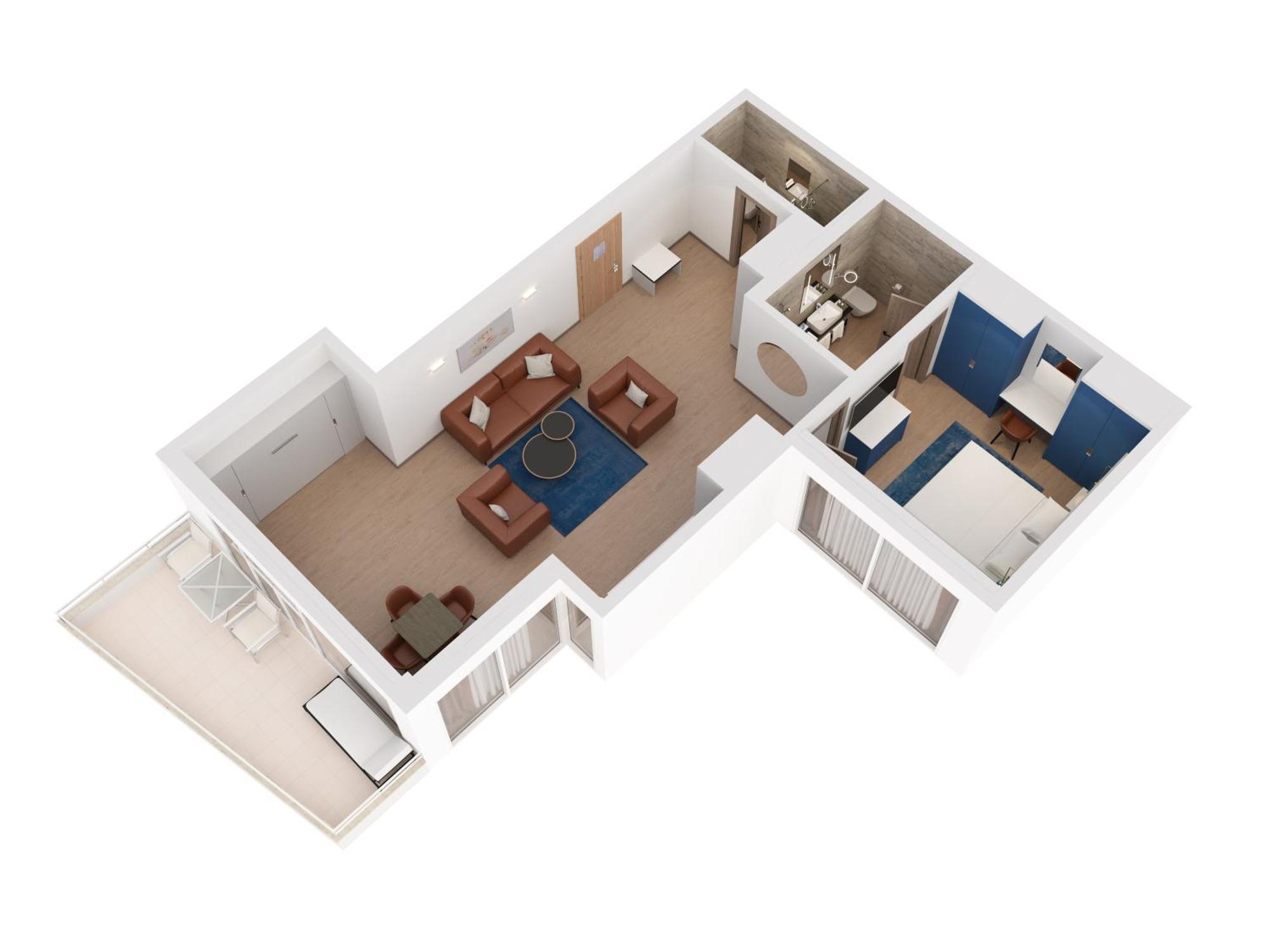 Hilton Rijeka Costabella Beach Resort And Spa Bilik gambar 3D floor plan