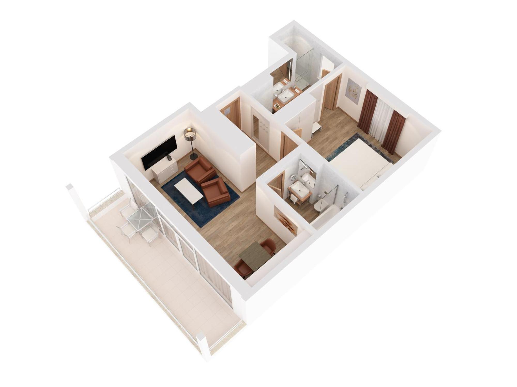Hilton Rijeka Costabella Beach Resort And Spa Bilik gambar 3D floor plan